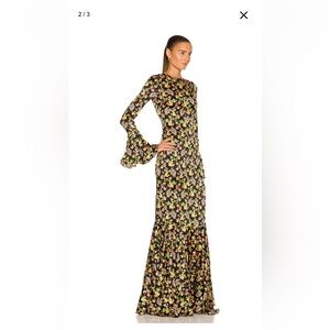 Caroline Constas Allonia Gown Black Floral